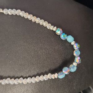 Paparazzi Blue Oil Spill & Irridescent Bead Necklace